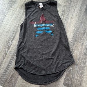 Burn boot camp grey 4th of July tank size XS